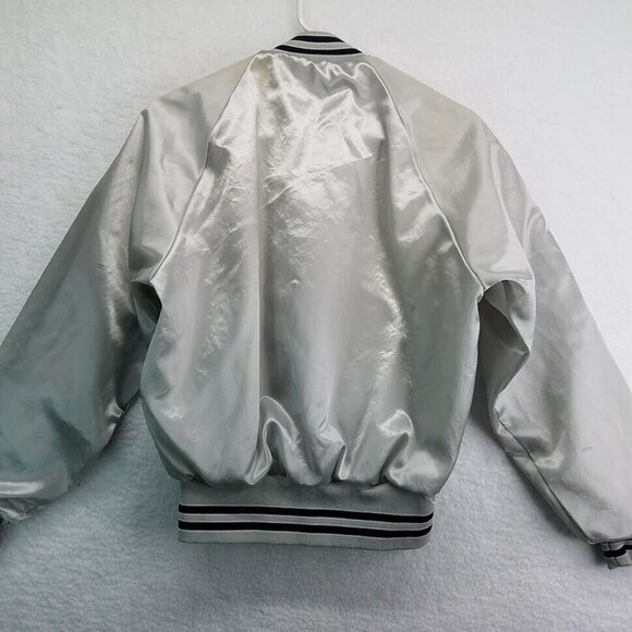 3M Jacket Small Satin Silver Gray Little Rock 4 Million Hours Vintage - Picture 4 of 10